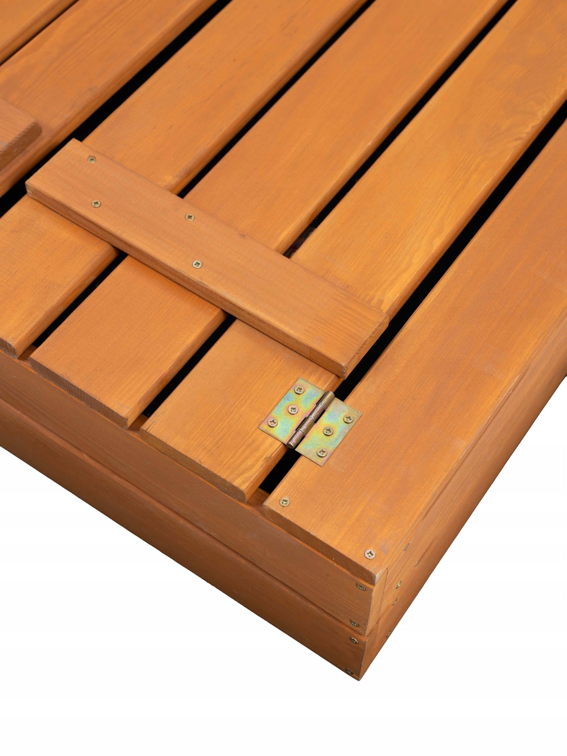 Sandbox Wooden with Canopy Impregnated Lockable 100x100cm with Benches Color orange
