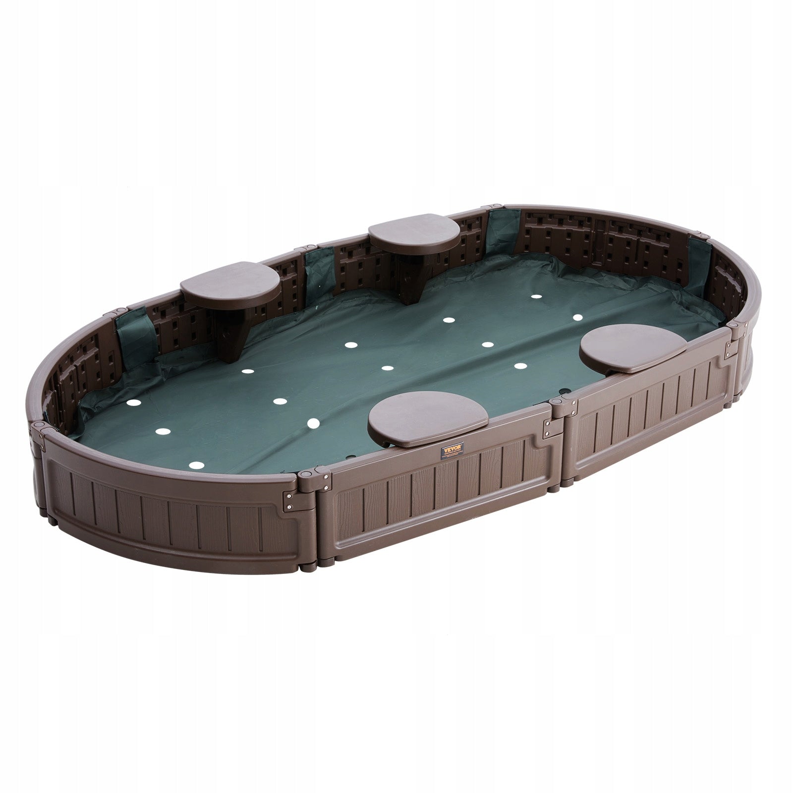 Sandbox with Cover Oval Sand Box HDPE Sand Pit Outdoor Backyard Ages 3-12 Kid's age 3＋ years