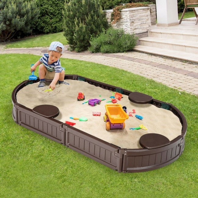 Sandbox with seats for children 183 x 105 x 21 cm Kid's age 3＋ years