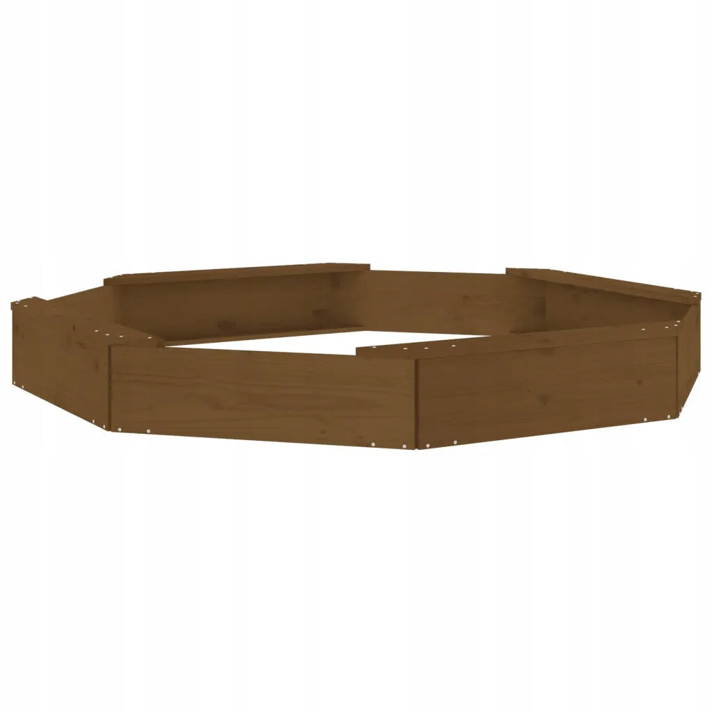 Sandbox with seats, honey, octagonal, pine wood