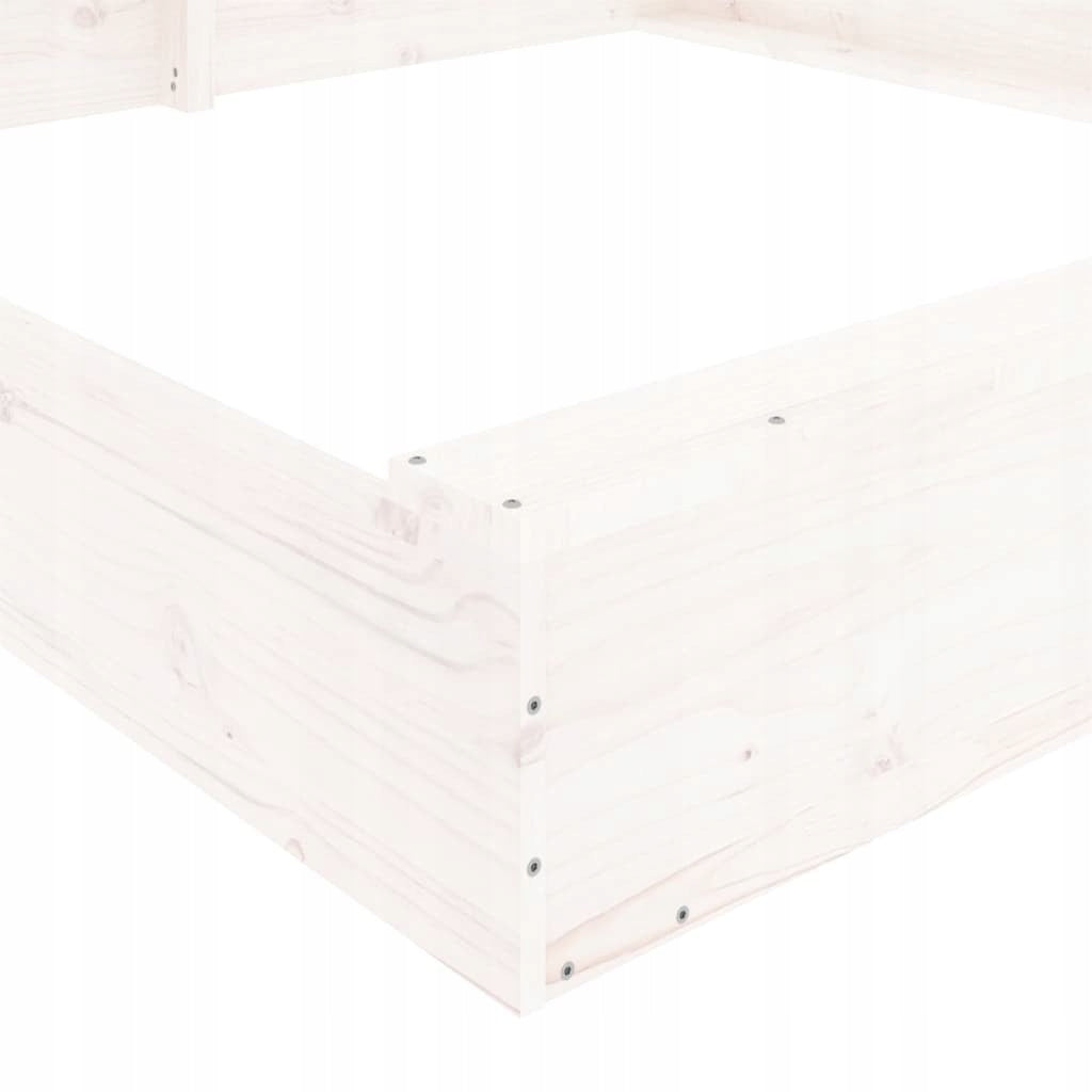 Sandbox with seats, white, square, pine wood Lumarko! Color white
