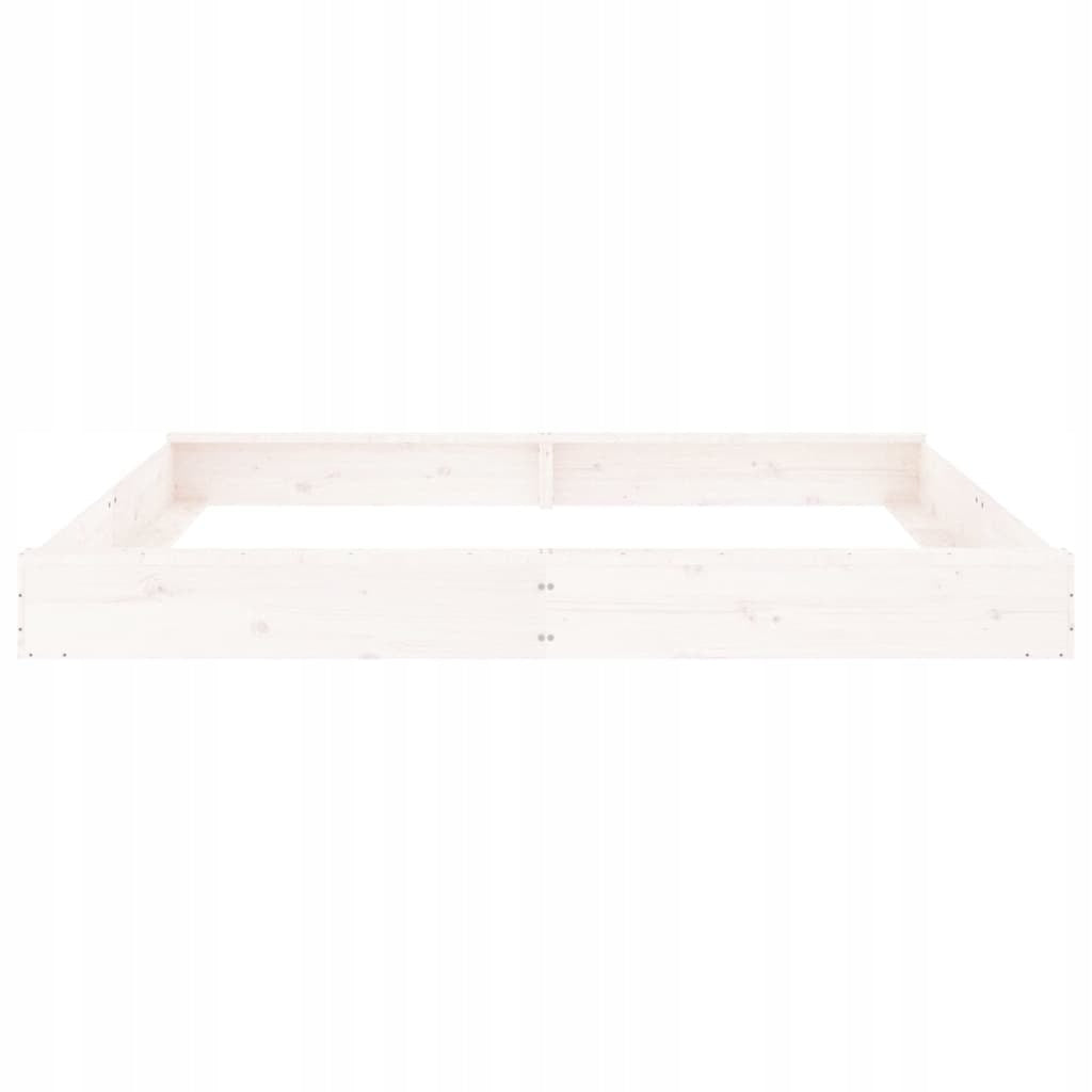 Sandbox with seats, white, square, pine wood Lumarko! Kind wooden