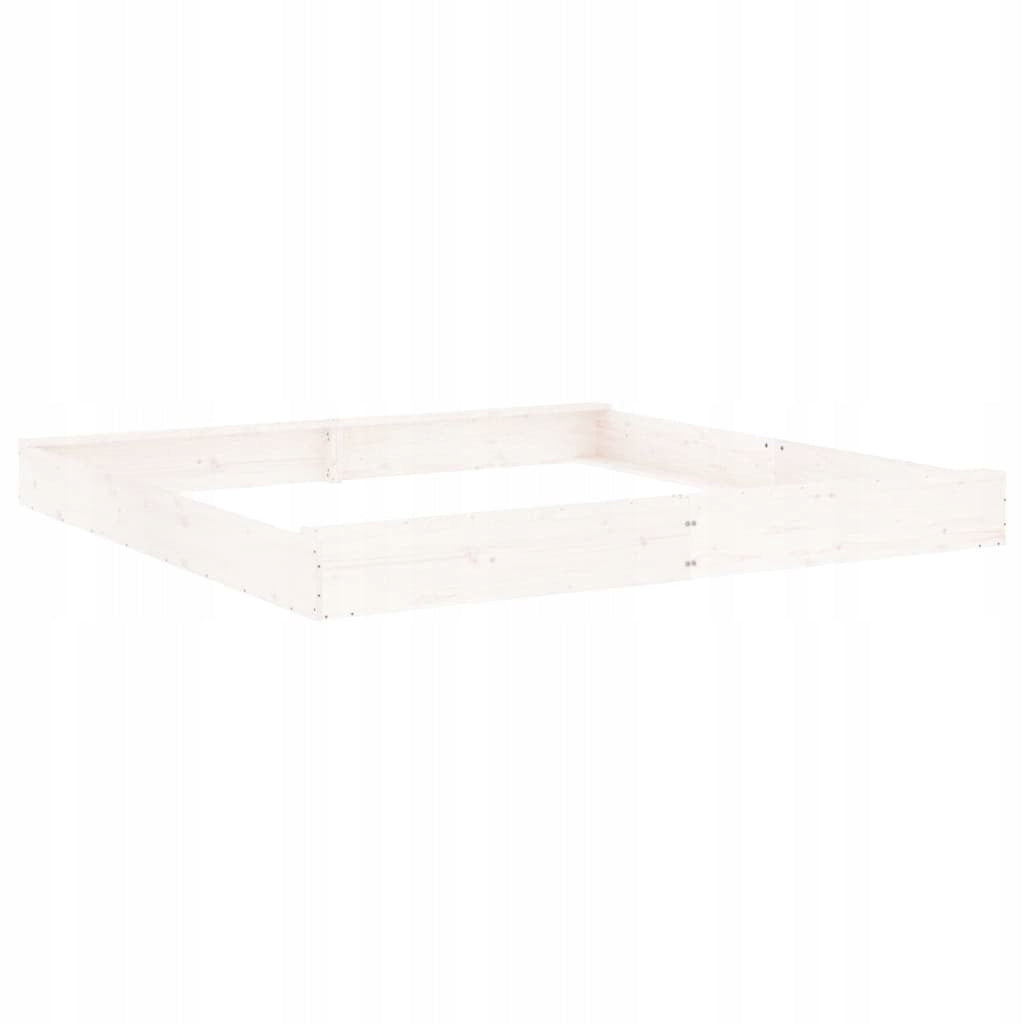 Sandbox with seats, white, square, pine wood Lumarko! Length 200 cm