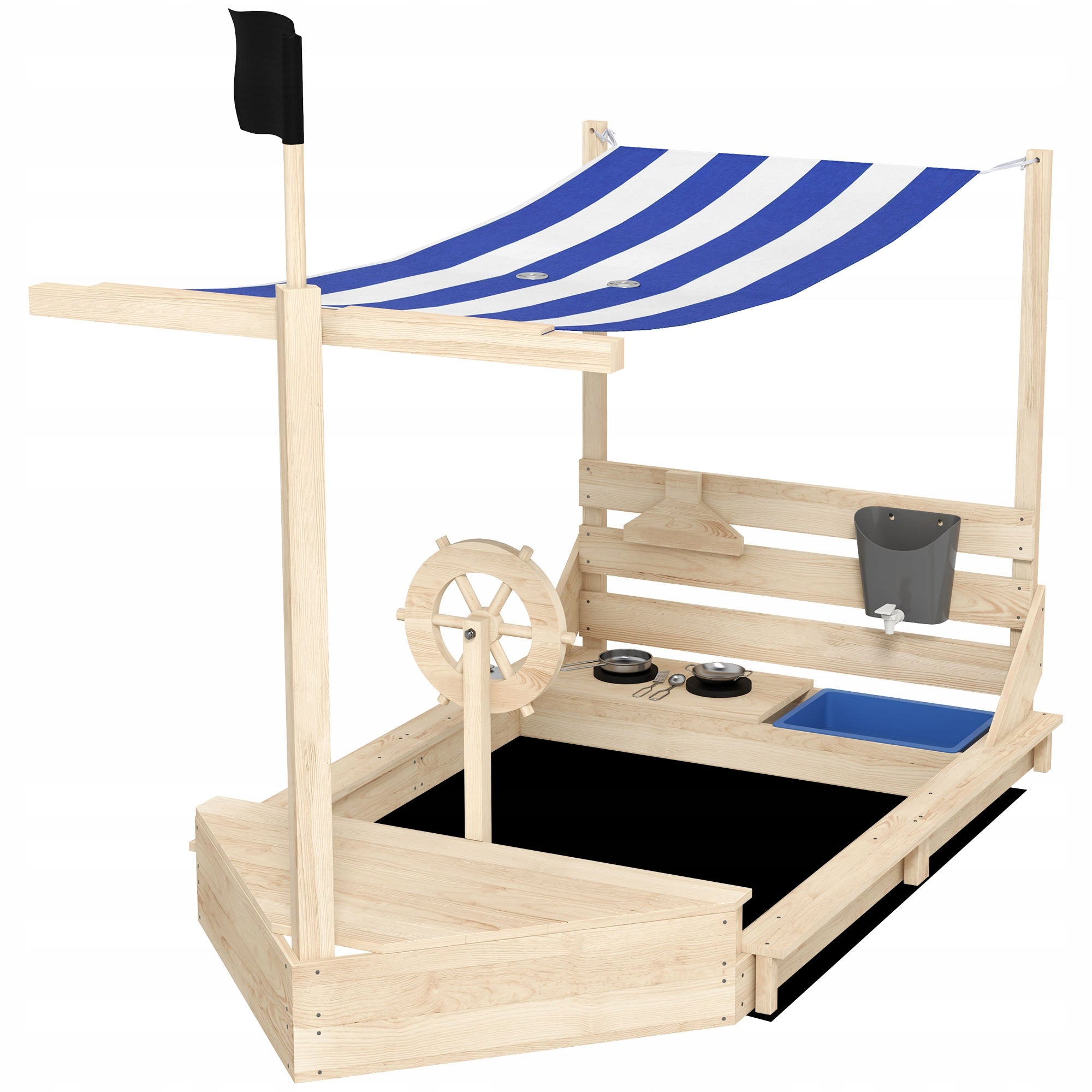 Sandbox with sun visor in the shape of a pirate ship Manufacturer code 741733928475