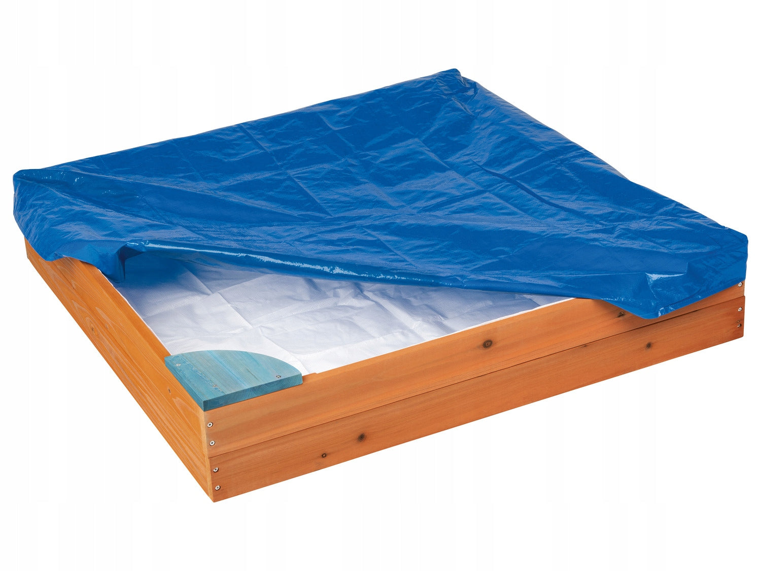 Sandbox, with tarpaulin