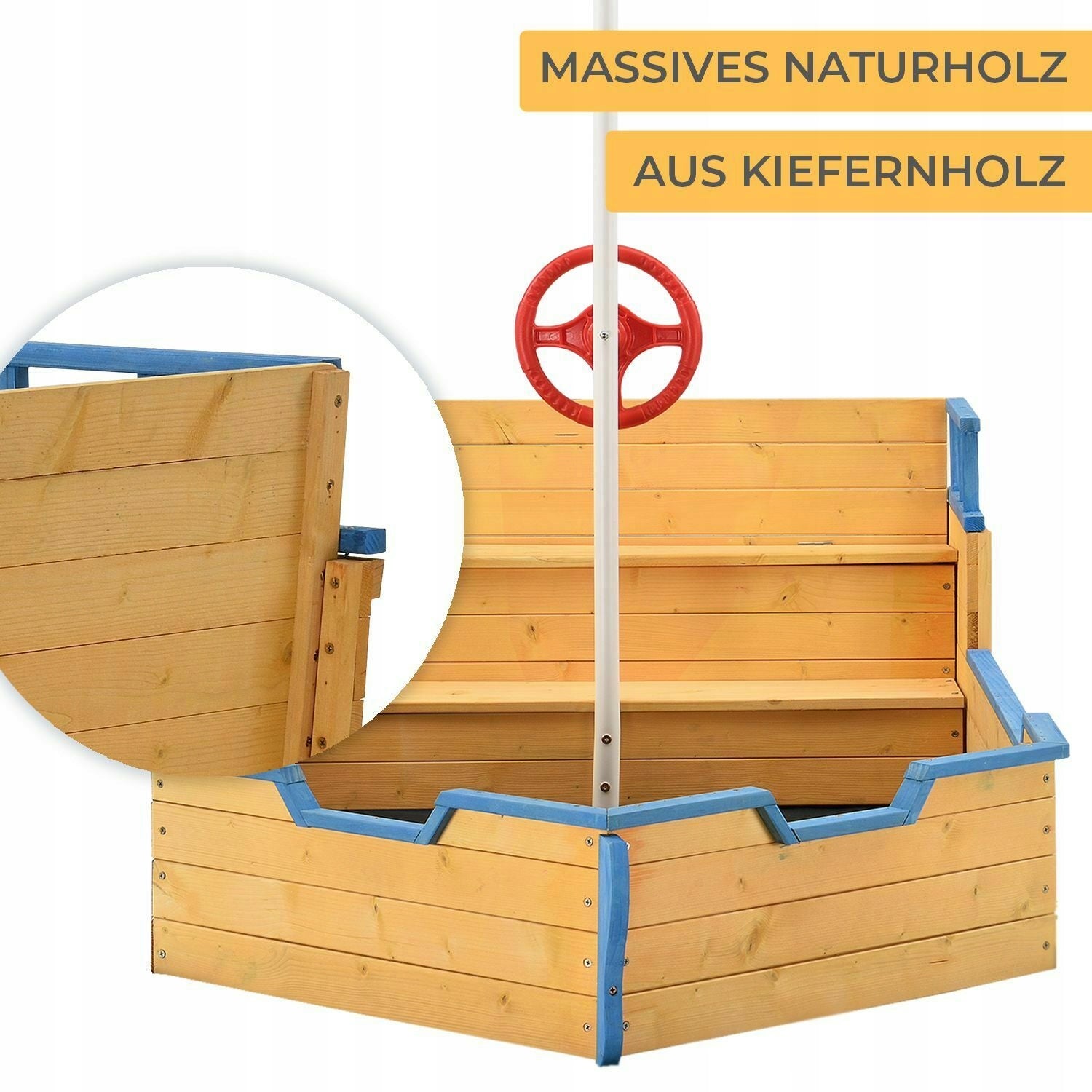 Sandbox wooden boat pirate ship child EAN (GTIN) 5907541711424
