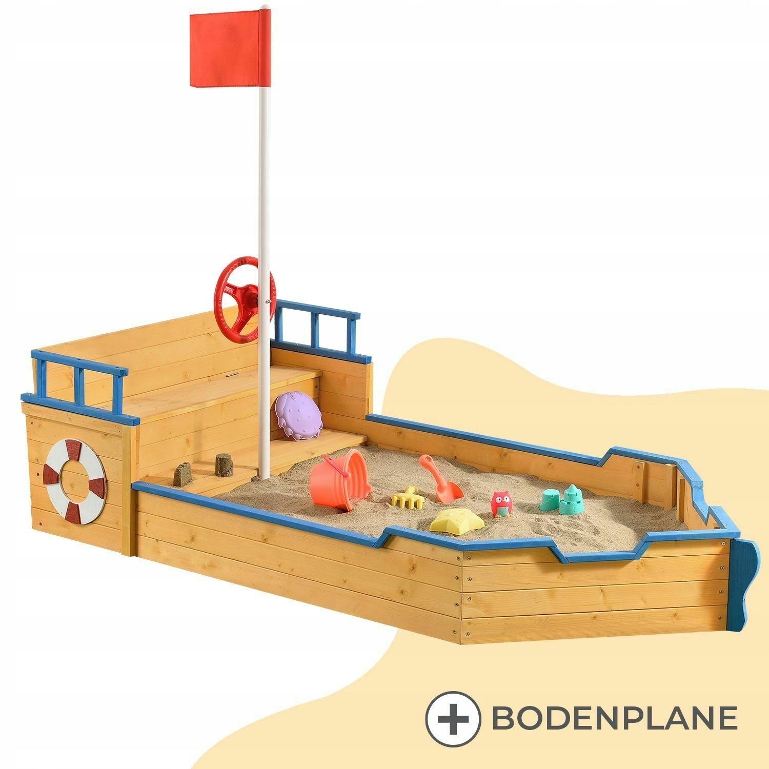 Sandbox wooden boat pirate ship child Manufacturer code 789
