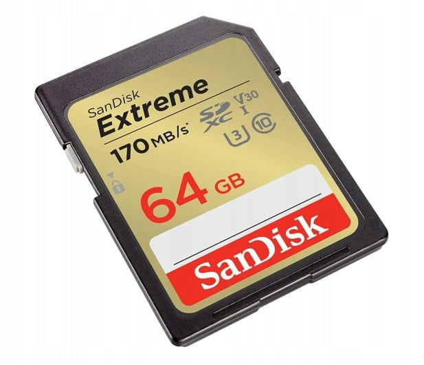 Sandisk 64GB SDXC Extreme 170MB/s SD card A2 C10 V30 UHS-I U3 Manufacturer SanDisk