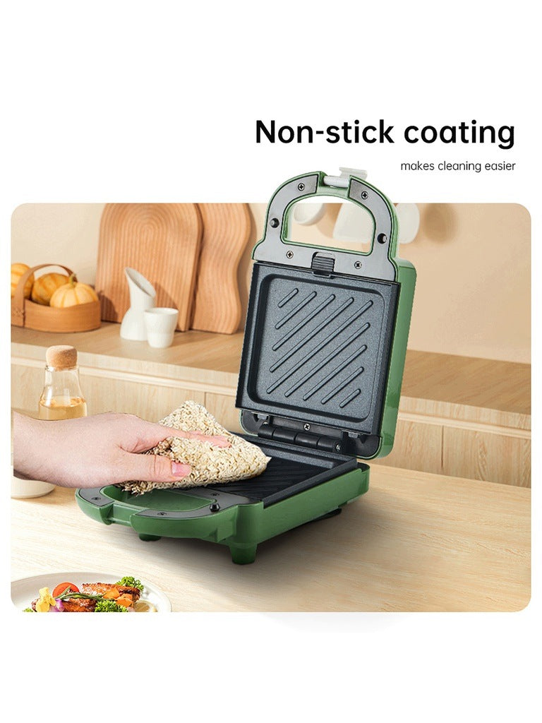 Sandwich Toaster Greenis 650W Green - Interchangeable Tiles and Automatic Lock Dominant color green