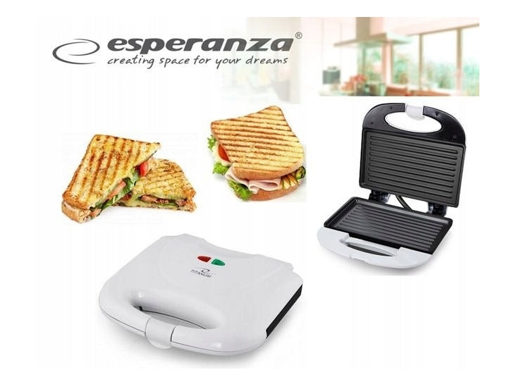 Sandwich maker Esperanza Panini TKT004W (700W; white) Brand Esperanza