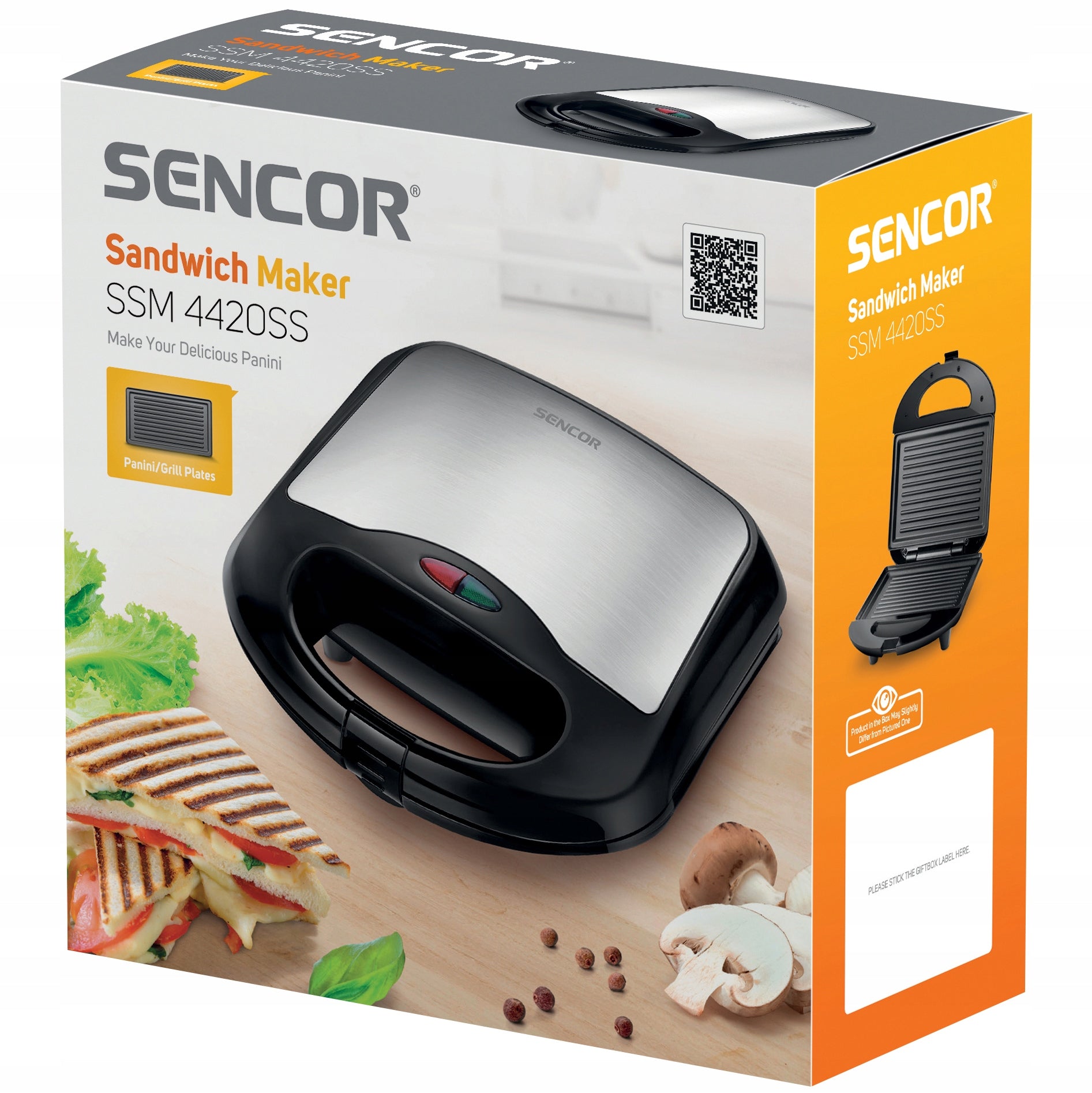 Sandwich maker Panini electric grill Sencor SSM 4420SS silver 700W Dominant color silver/gray