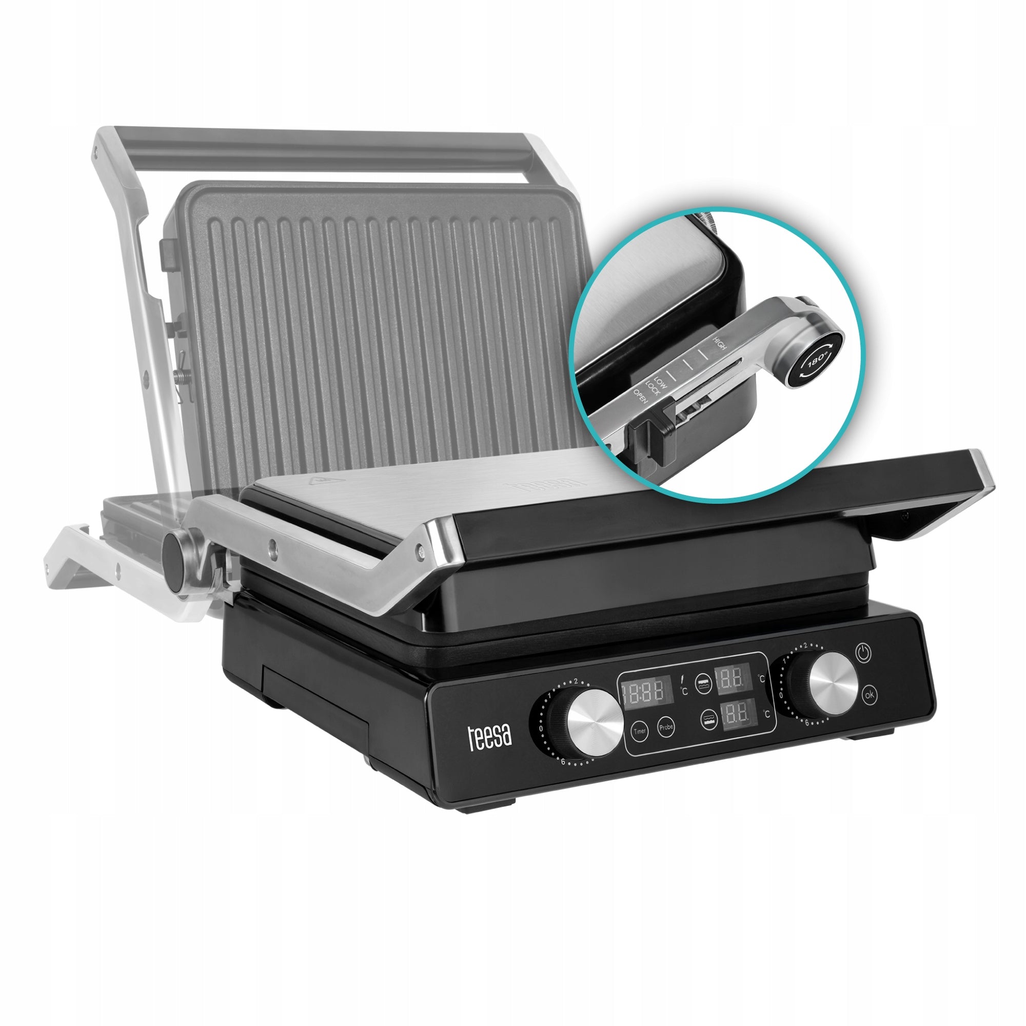 Sandwich maker panini grill toaster sandwich 2000W 3 positions Teesa Packaging status original