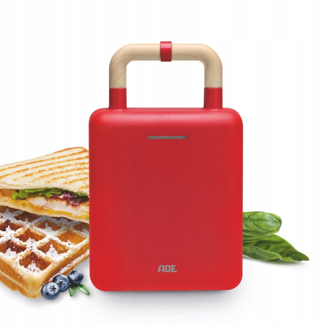 Sandwich maker waffle iron MINI 11 x 10 cm ADE red SMALL