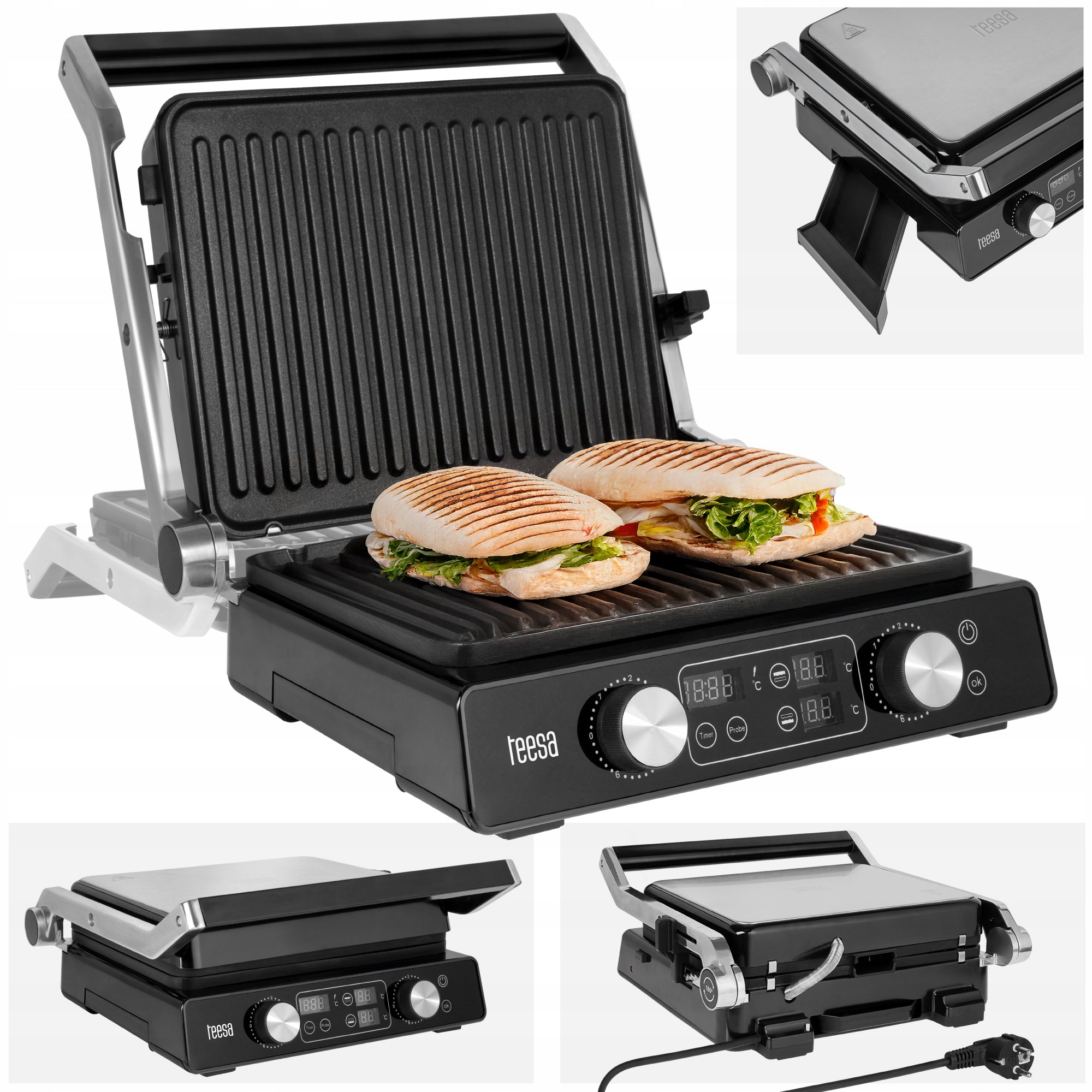 Sandwich toaster panini grill toaster sandwich 2000W 3 positions Teesa