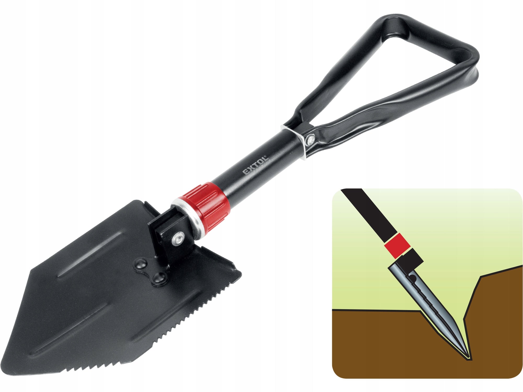 Saperka Folding Military 4in1 Shovel Saw Spade Hoe Cover Survival Packaging status original