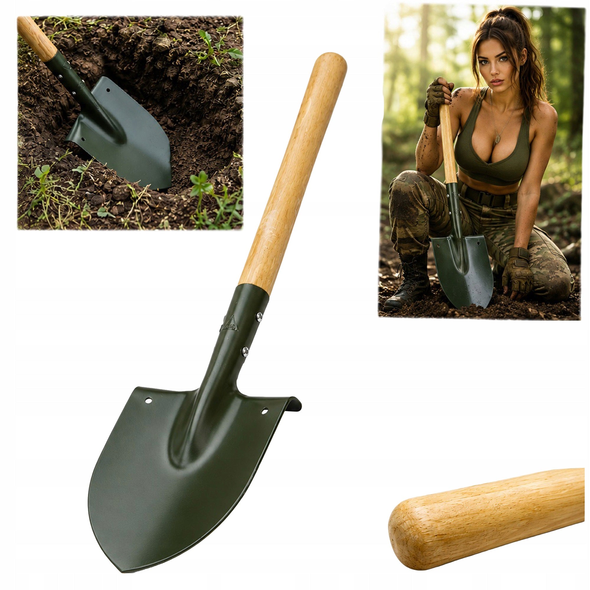 Saperka Military Camp Shovel with Wooden Core gat 2