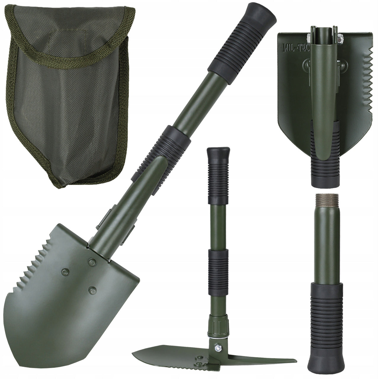 Saperka Military Shovel Folding Pickaxe Saw Mil-Tec Mini + Olive Cover
