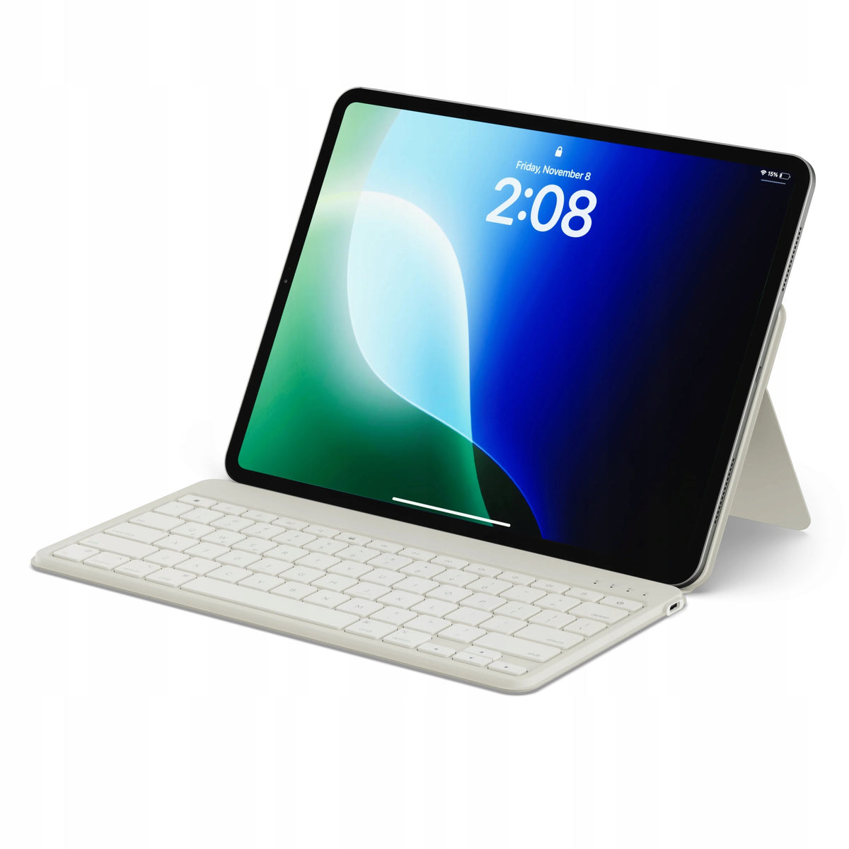 Satechi Bluetooth Keyboard for iPad Tablet with OntheGo Stand, Beige