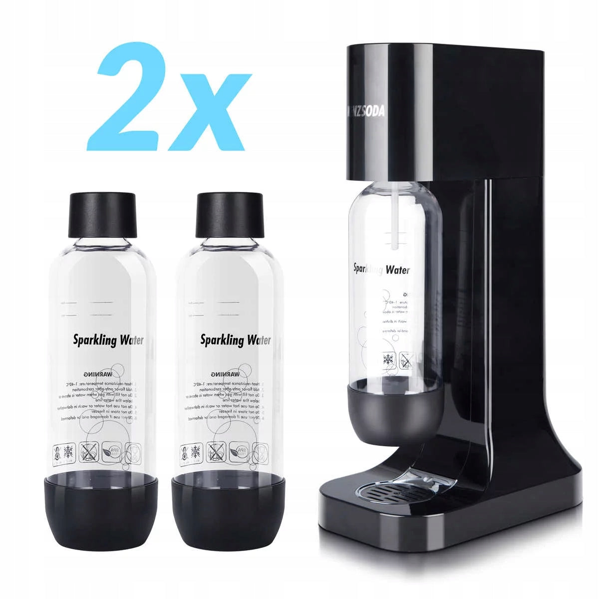 Saturator MenzSoda black 1000 ml. + 2 bottles 1l. + co2 cartridge Manufacturer code MenzSoda