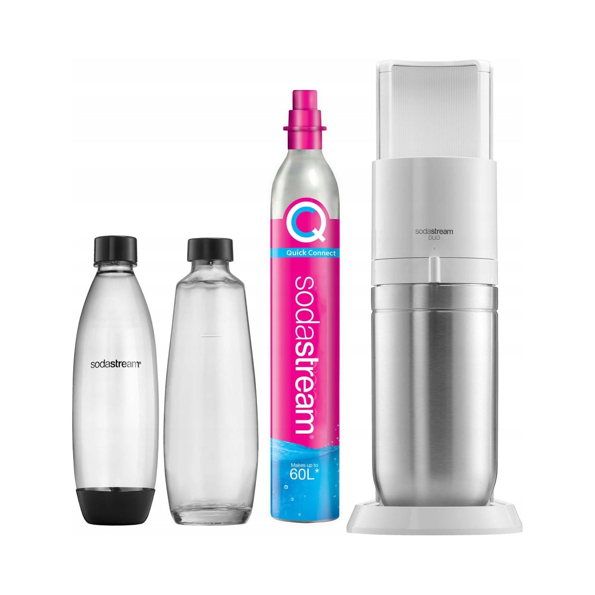 Saturator SodaStream DUO white wireless with 1 l bottle and szk carafe