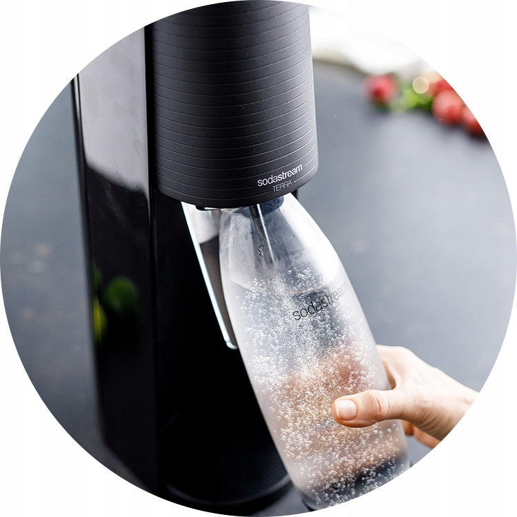 Saturator SodaStream TERRA Black , 2 bottles FUSE 1L 2x CO2 gas cylinder Manufacturer code 557406316