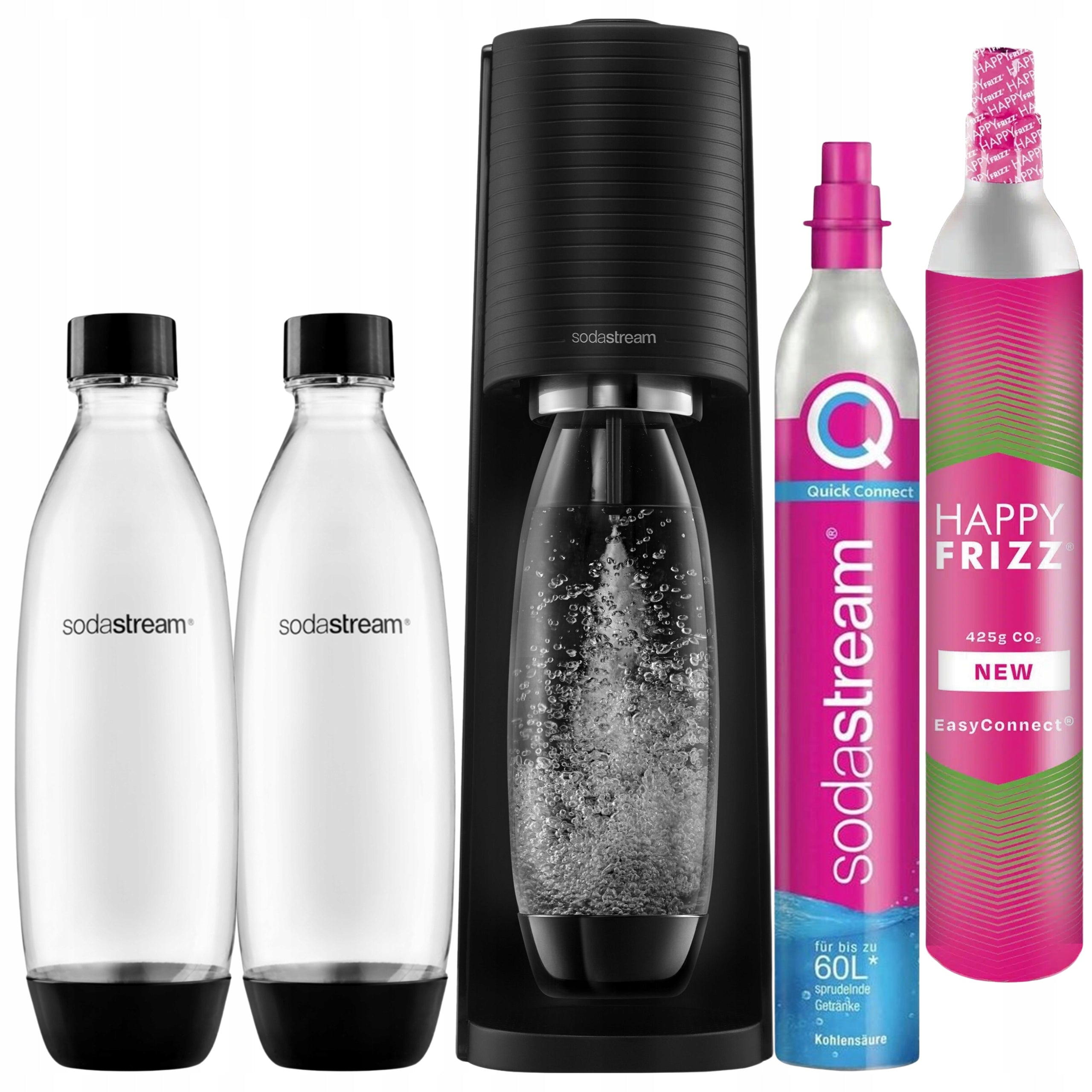 Saturator SodaStream TERRA Black , 2 bottles FUSE 1L 2x CO2 gas cylinder