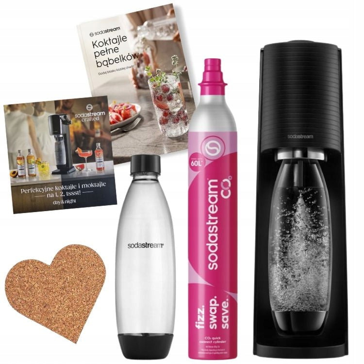 Saturator SodaStream Terra black 1 bottle + cup pad and books