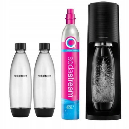 Saturator SodaStream Terra black 2 bottles + CO2 + recipe e-book Packaging status original