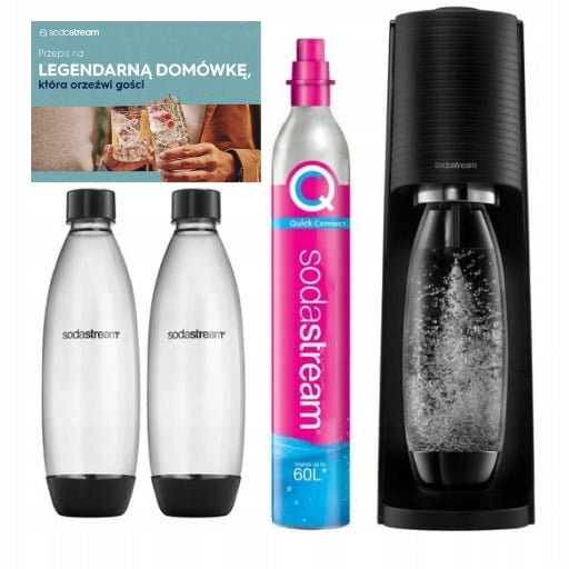 Saturator SodaStream Terra black 2 bottles + CO2 + recipe e-book