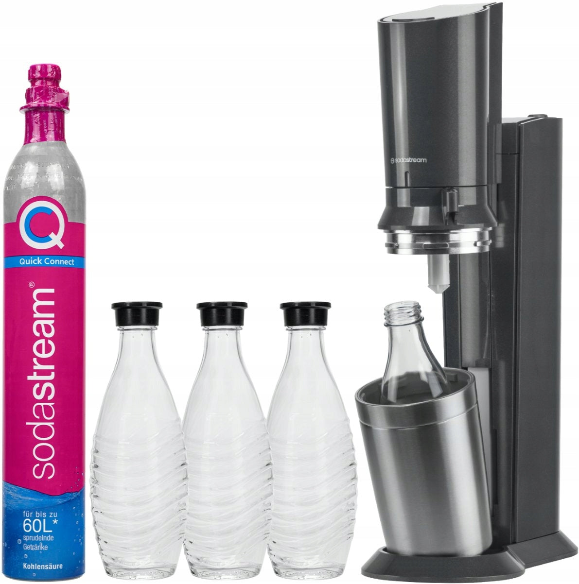 Saturator Sodastream Crystal 3.0 + 3 bottles + gas Black