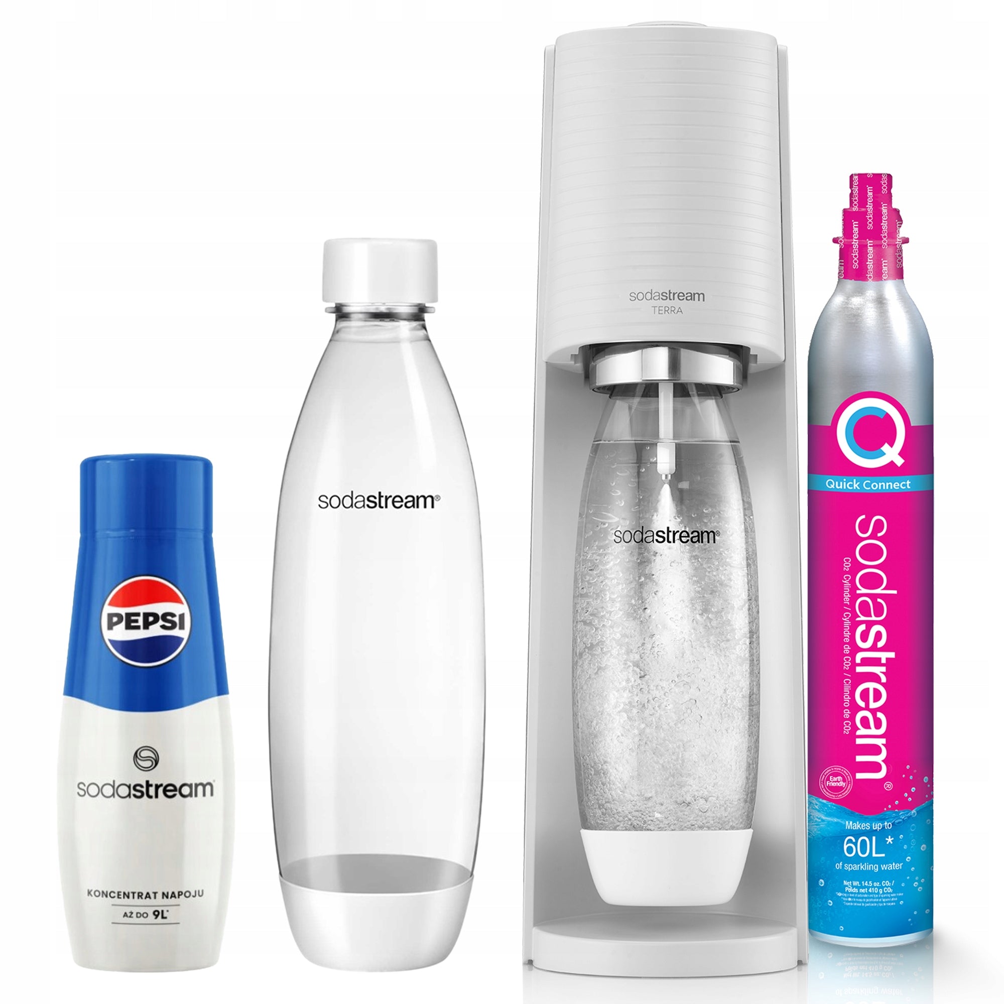 Saturator Sodastream Terra White Cartridge Dishwasher Bottle Pepsi Syrup