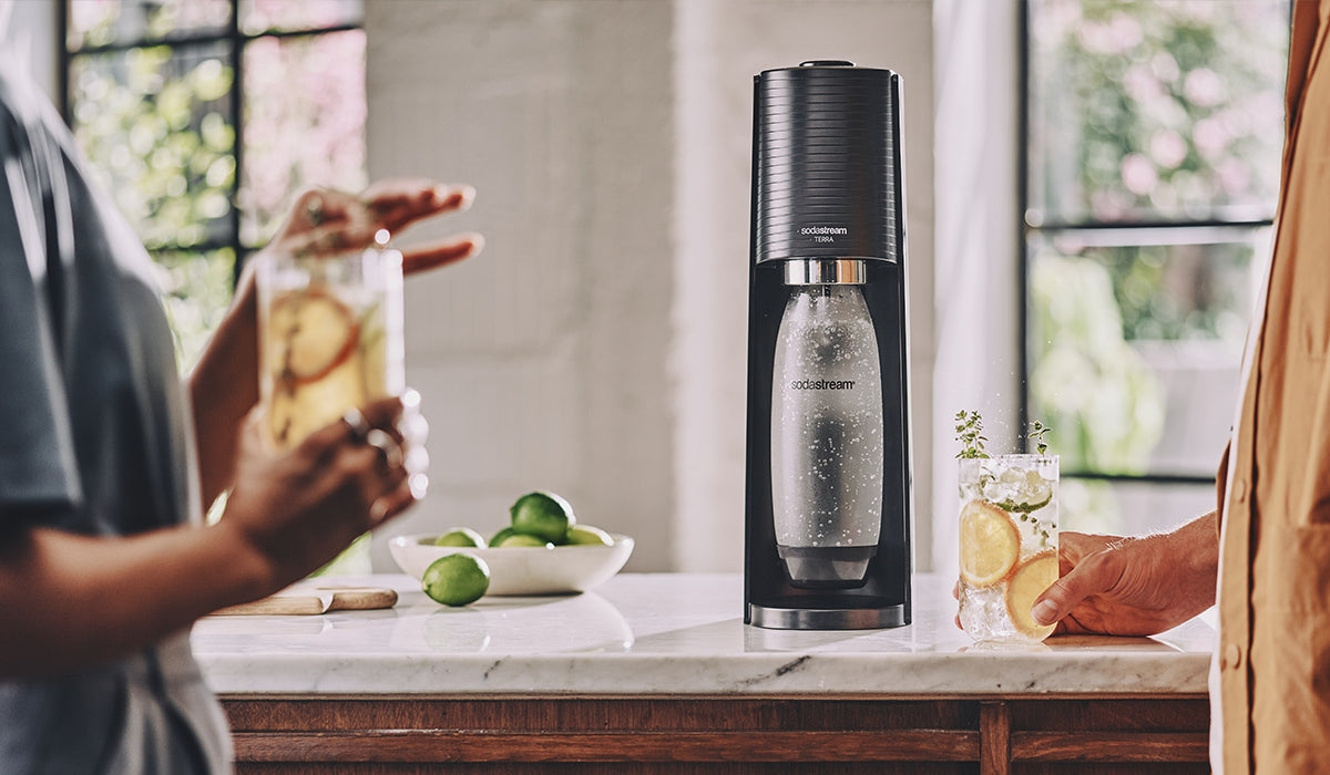 Saturator Sodastream Terra black + 2 x Pepsi syrup 440ml Manufacturer code 7290119795529