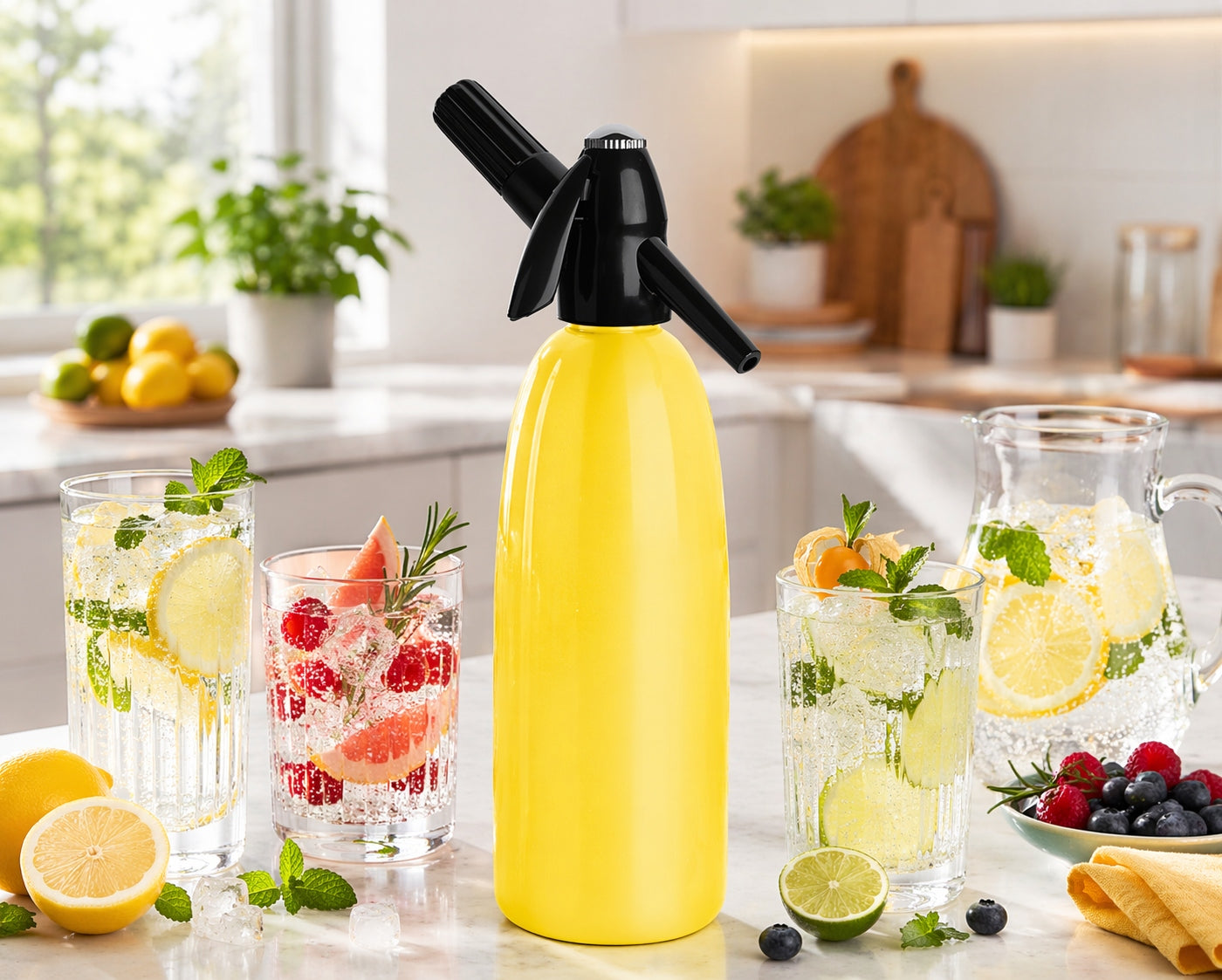 Saturator for sparkling water 1L QUICK SODA ART SA-01 J Home Siphon Yellow Packaging status original