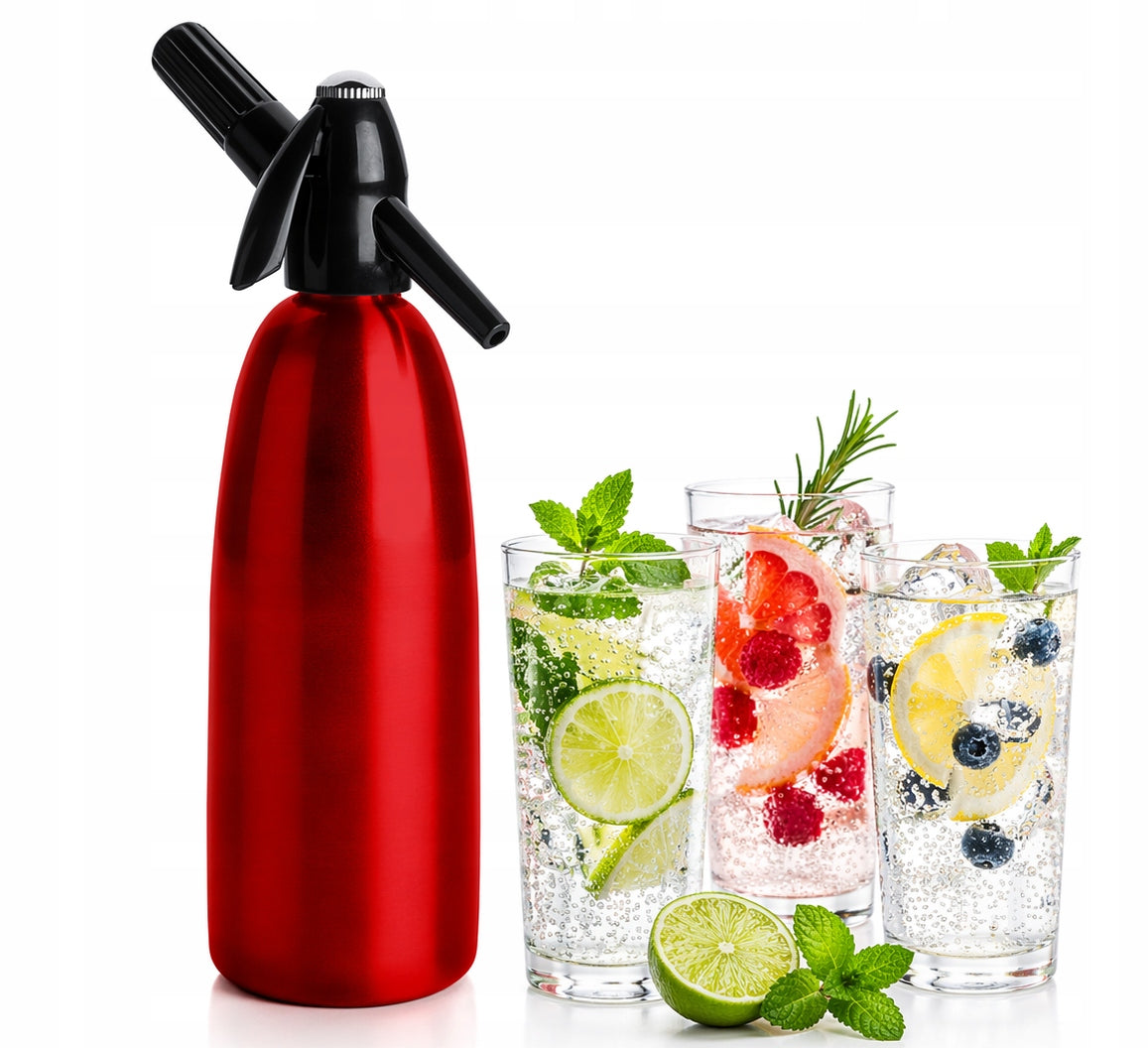Saturator for sparkling water 1L QUICK SODA ART SA-01D Home Siphon Red