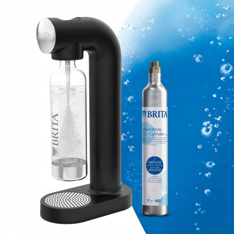 Saturator for sparkling water BRITA sodaONE black with CO2 cylinder and bottle Packaging status original