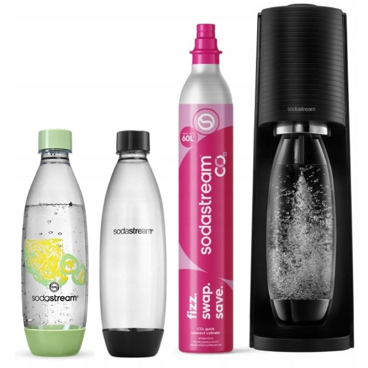 Saturator for sparkling water SodaStream Terra black + bottle Fuse Pineapple