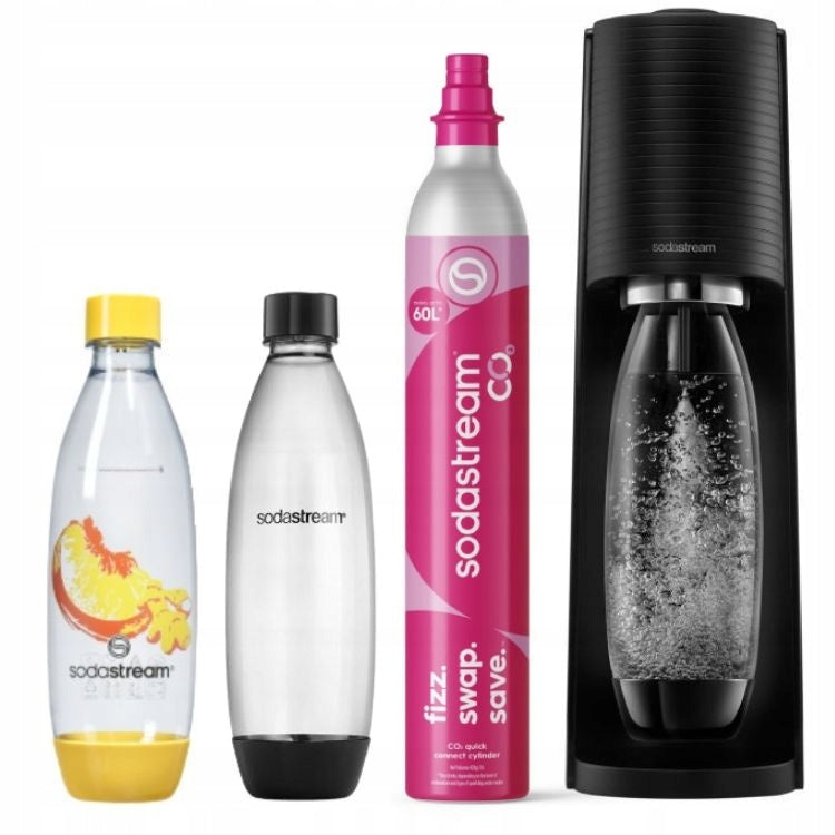 Saturator for water SodaStream Terra black set + bottle Fuse Peach