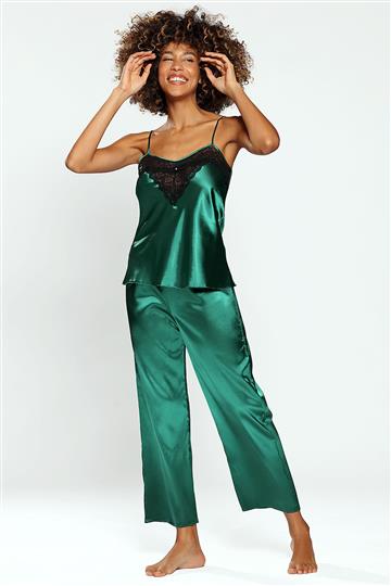 Pyjama mit Hose Dkaren Sadie für Damen, grün 