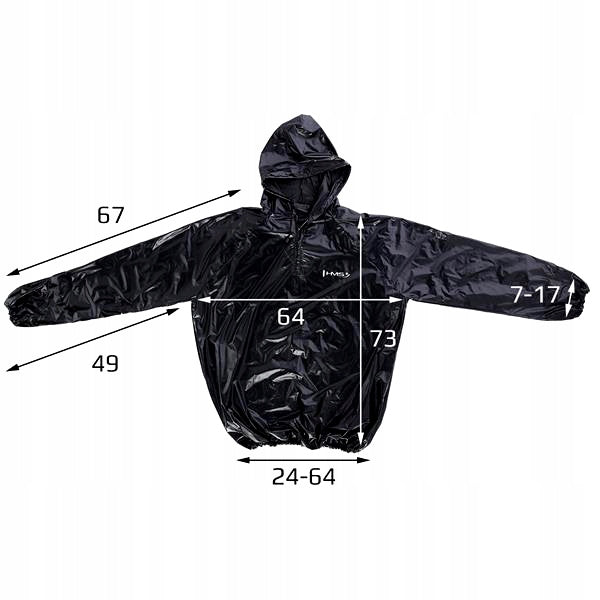 Sauna Suit HMS Black For Training Weight Reduction Boxing Fitness Manufacturer code 5906067635399-5908044763545