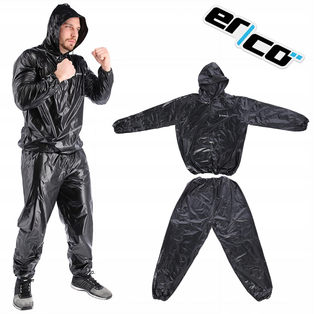 Sauna Tracksuit JUMPSUIT Two Piece Sports Training Outfit Breathable