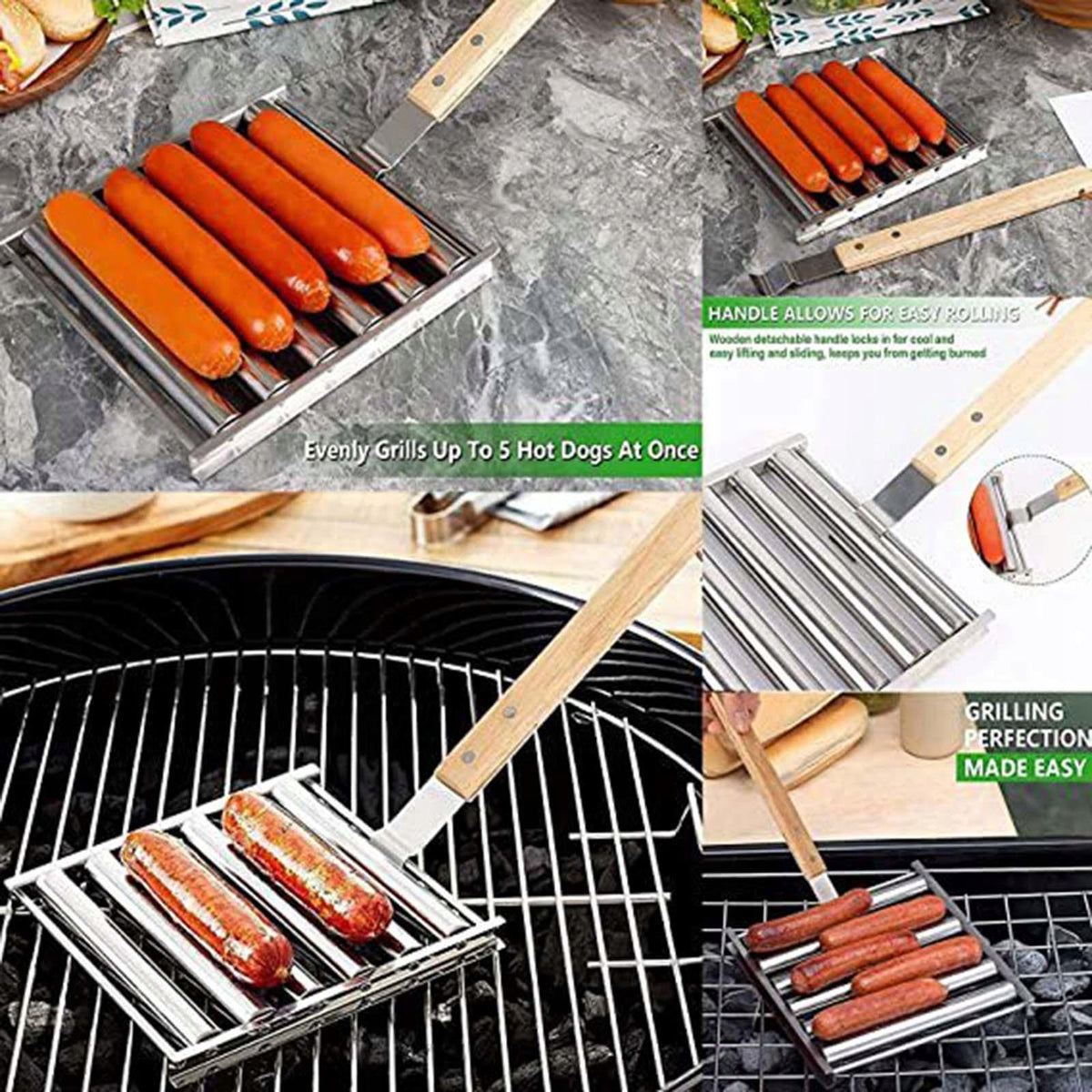 Sausage Roller Rack Nonstick Grill Cooker Warmer Sausage Without Sticks Packaging status original