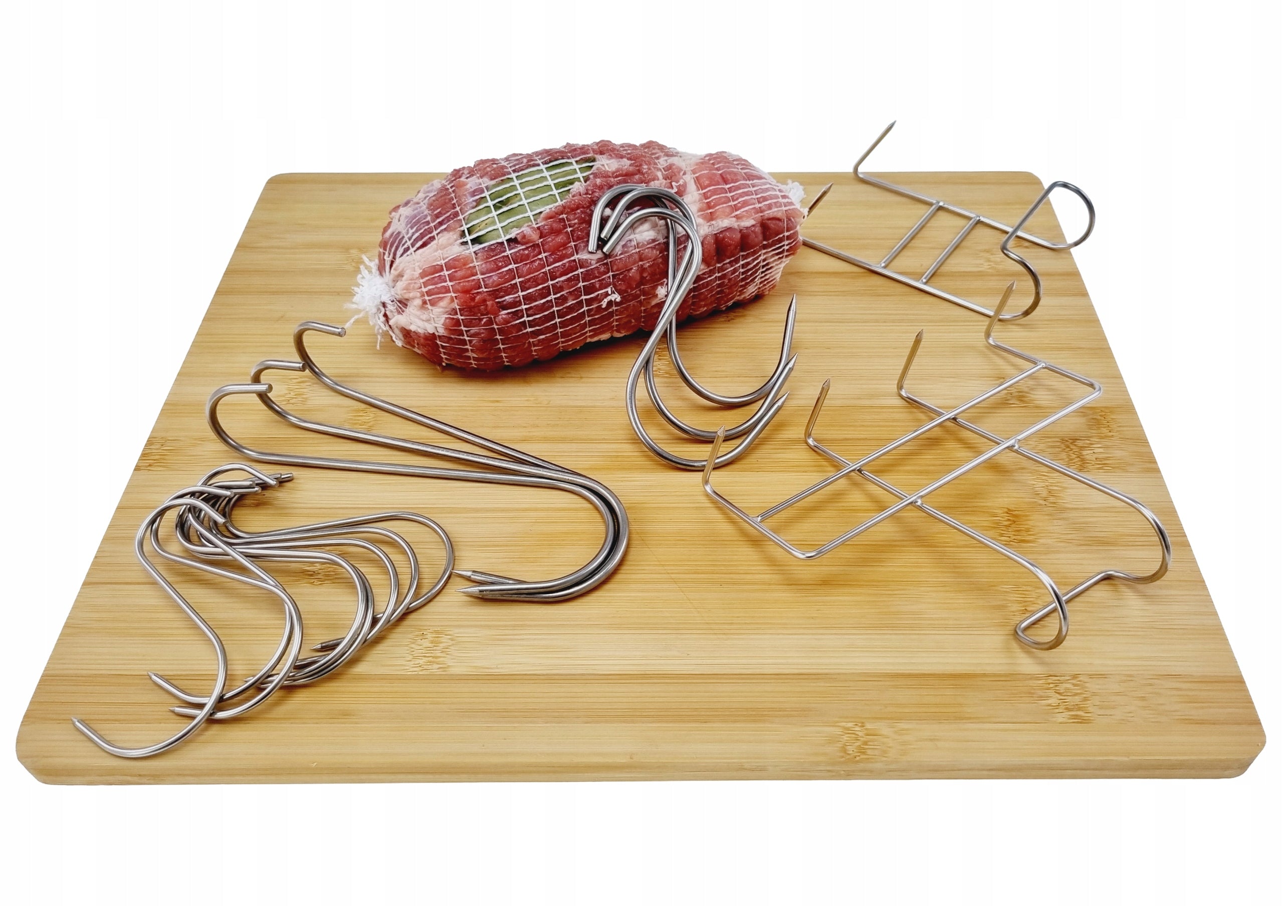 Sausage hooks 17cm twisted fi 4 for smoking rib bacon ATEST PZH Diameter 4 mm