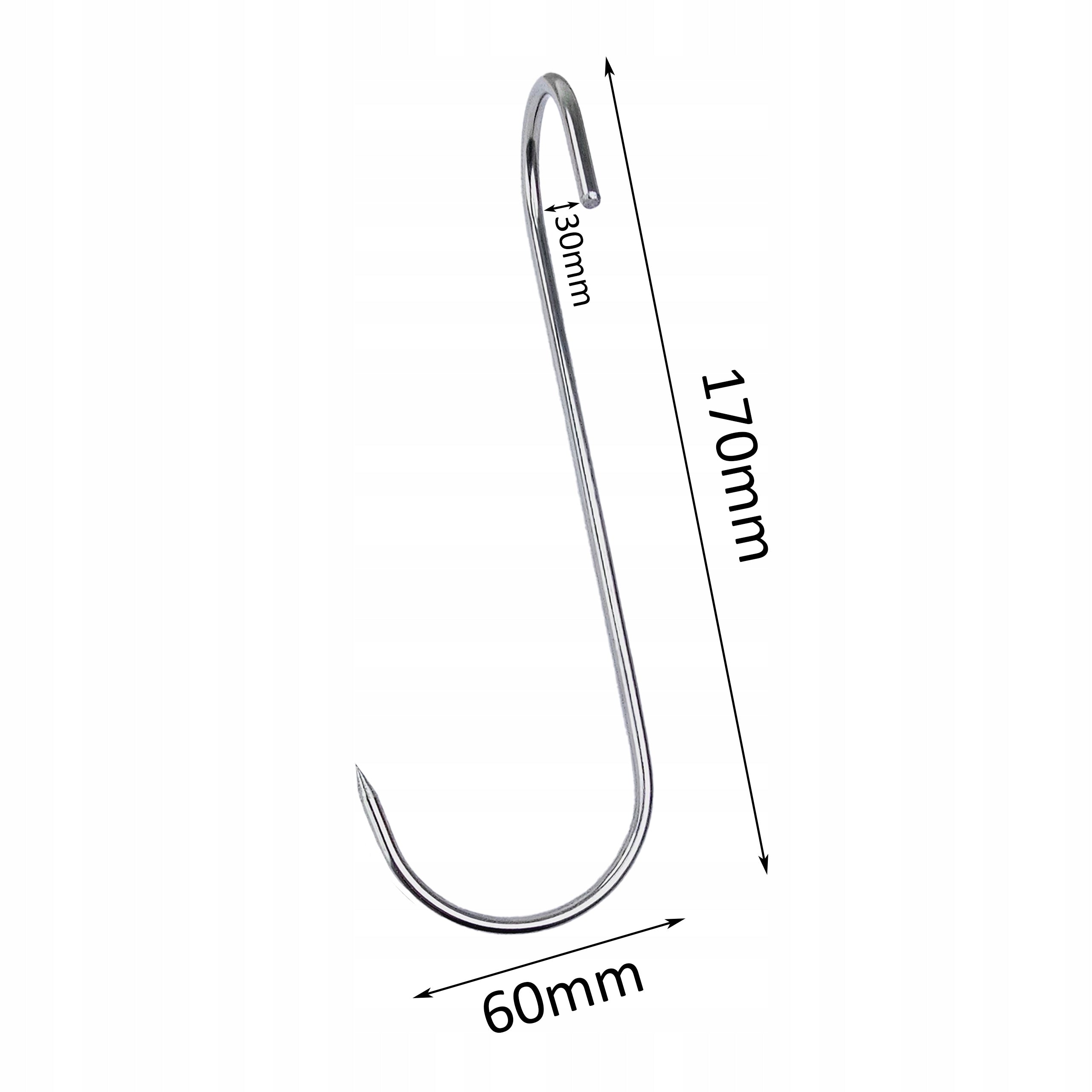 Sausage hooks 17cm twisted fi 4 for smoking rib bacon ATEST PZH Manufacturer code S-417-B