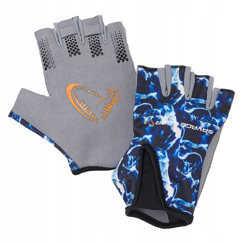 Savage Gear Marine Half Glove Sea Blue XL Size: X-Large (XL) Dominant material neoprene