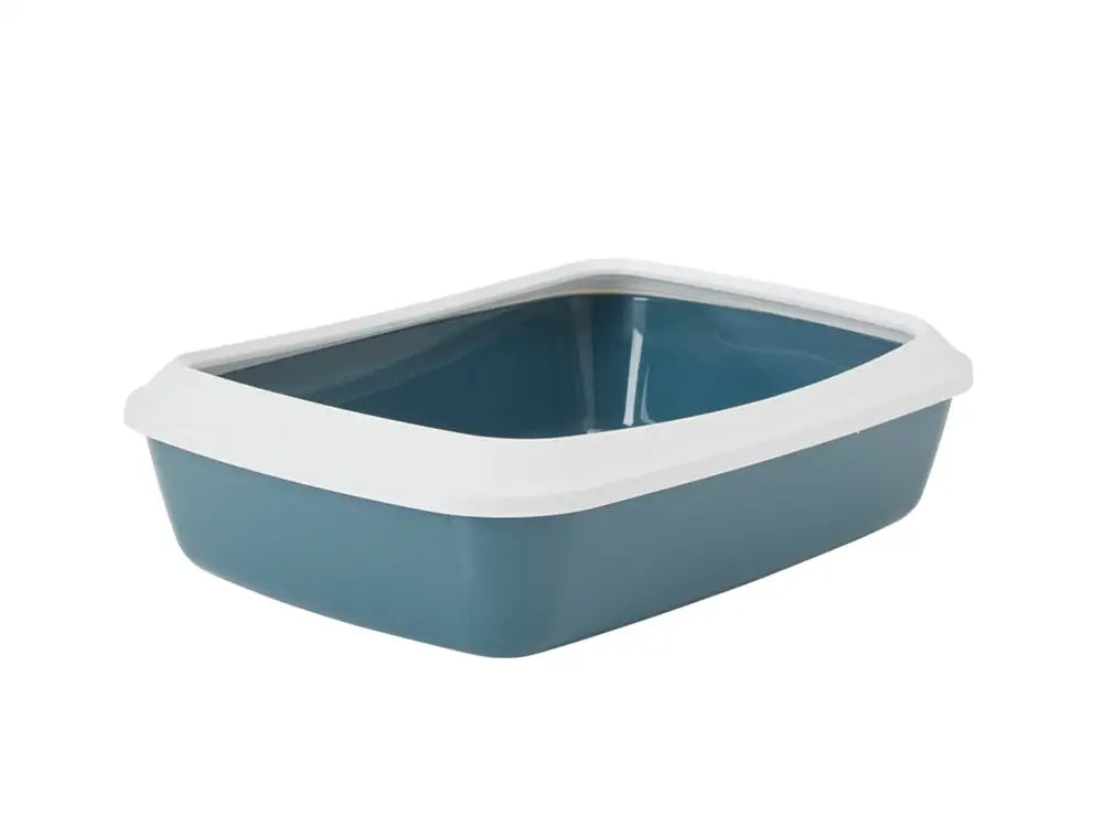 Savic | Iriz | Oval open litter box with cat rim - blue Bl Brand Savic