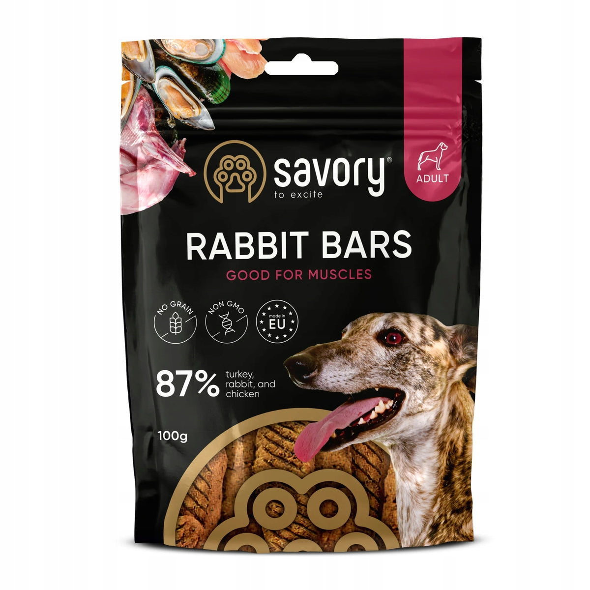 Savory Premium Treat for Adult Dried Bars Rabbit 100g