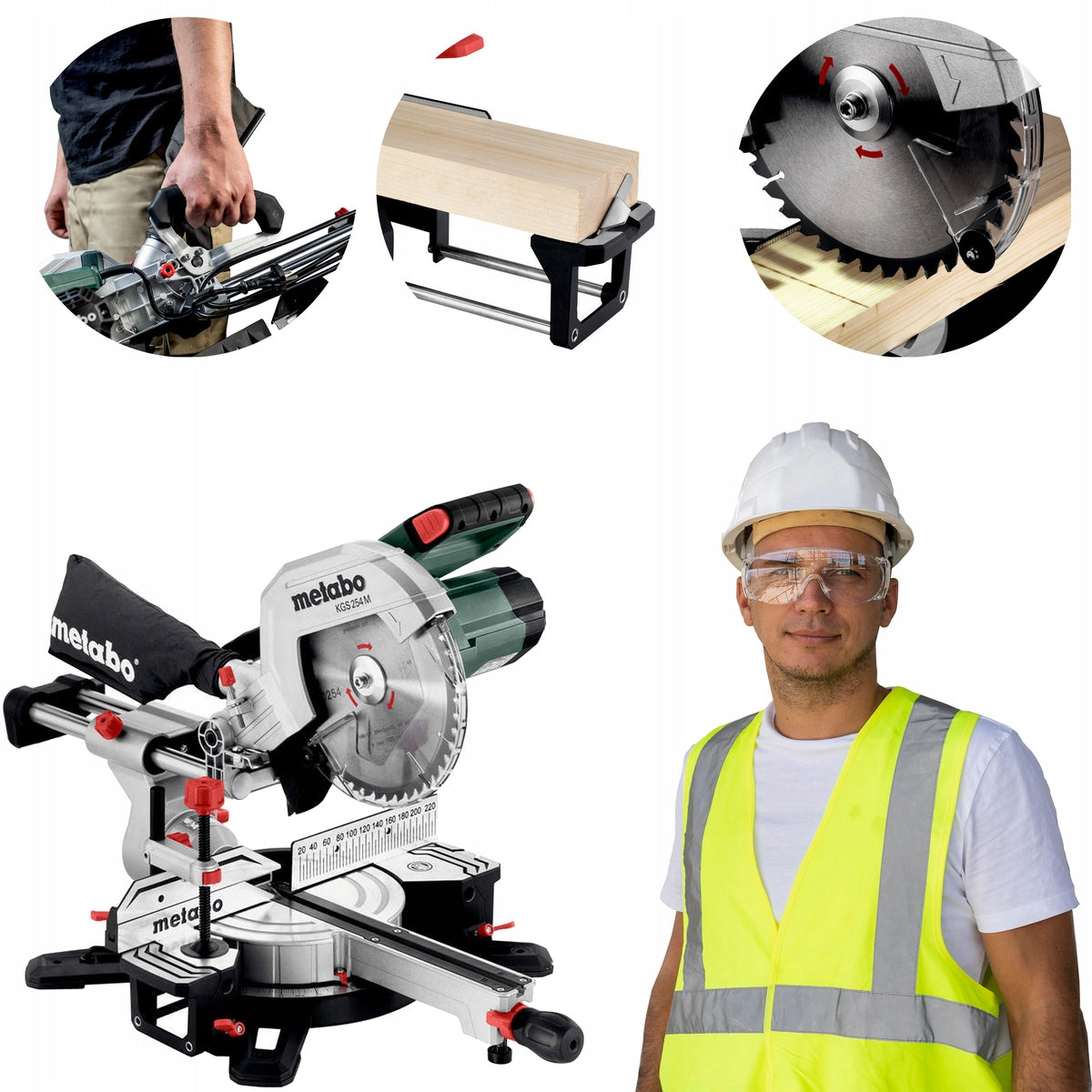 Saw miter saw cabbage with feed KGS 254 M 1800W METABO 613254000 Packaging status original