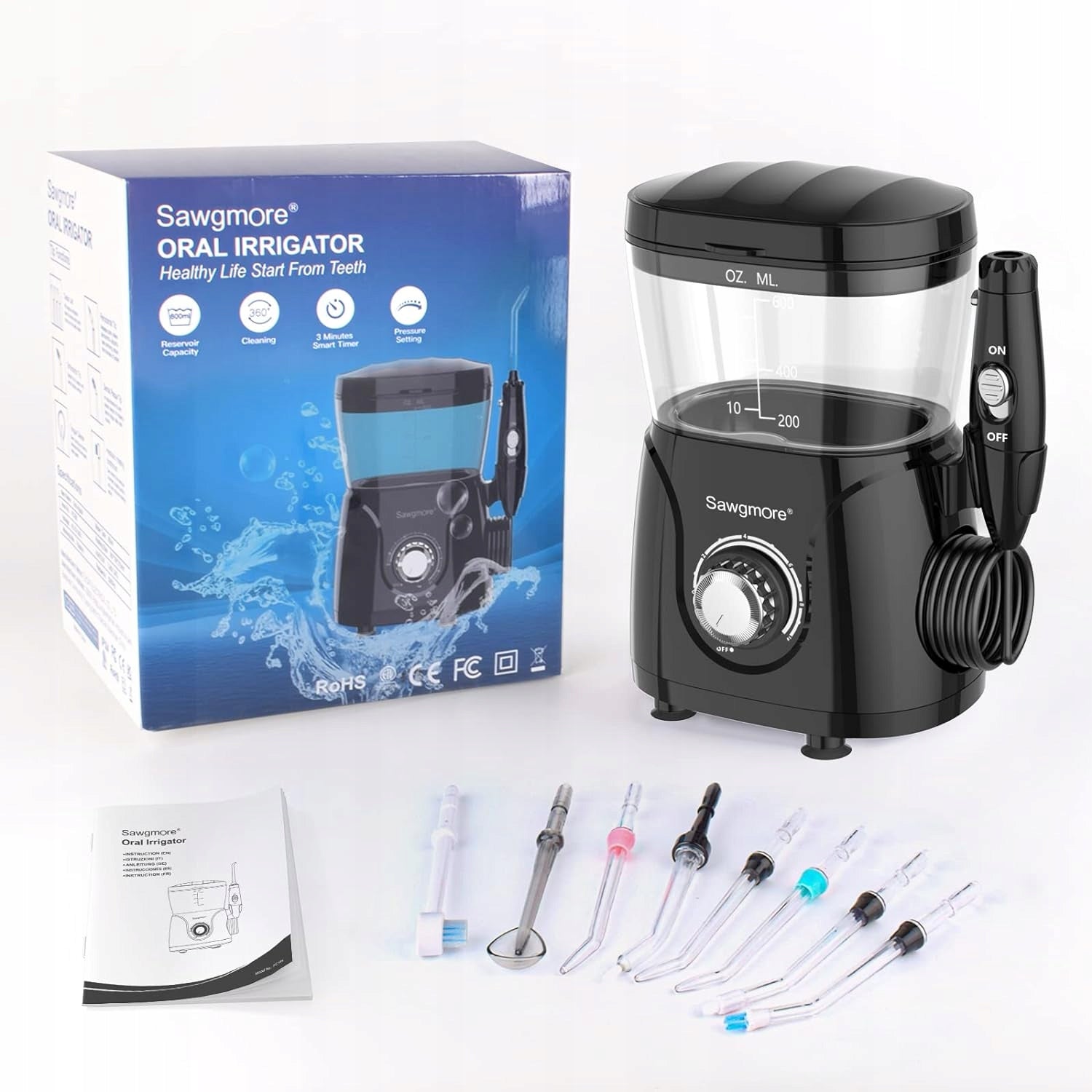 Sawgmore Professional Dental Irrigator 10 Speeds 8 Tips Manufacturer code FC166
