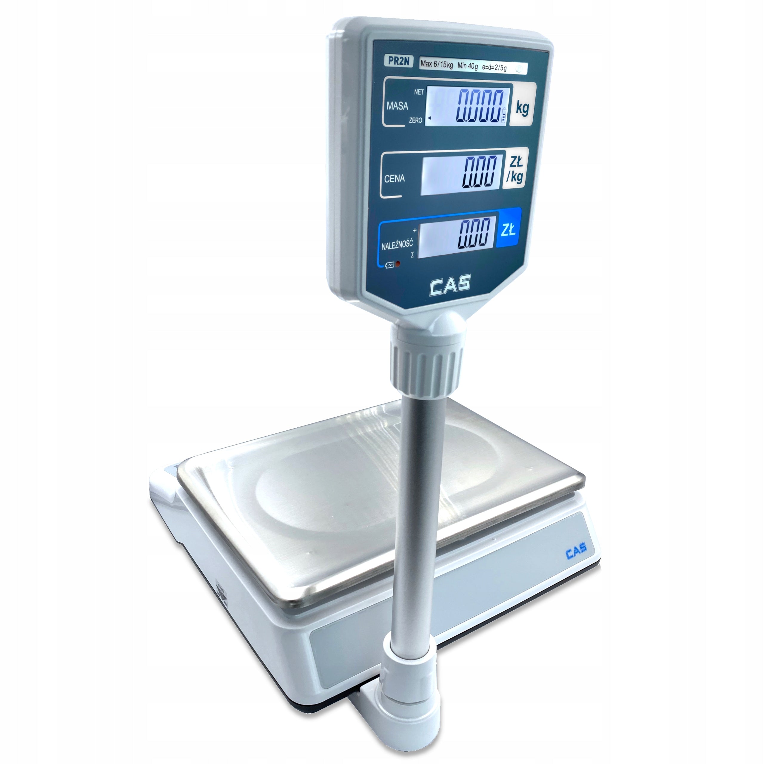 Scale CAS Shop Electronic with legalization 15kg CASPR2N-15CP RS USB LCD Manufacturer code CASPR2N-15CP biała