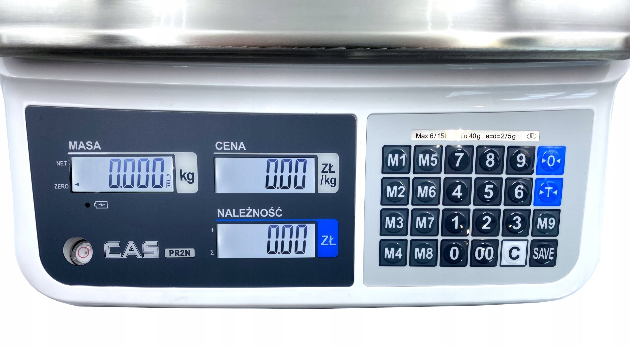 Scale CAS Shop Electronic with legalization CASPR2N-15CB LCD 15kg Packaging status original